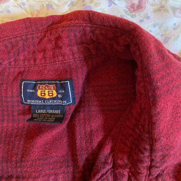 A woman's button-down shirt, plaid, color, red & black size 11 friend, Route 66 - Picture 2 of 3